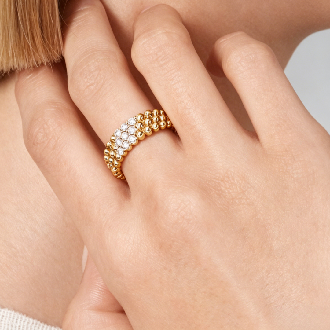 [⭐JeweliWhal] THREE-ROW DIAMOND RING