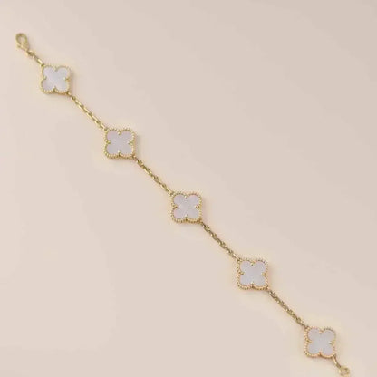 [⭐JeweliWhal]CLOVER WHITE PEARL MOP 5 MOTIF BRACELET COLLECTION