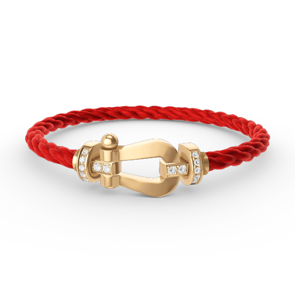[⭐JeweliWhal]FORCE LARGE HORSESHOE HALF DIAMOND BRACELET GOLD