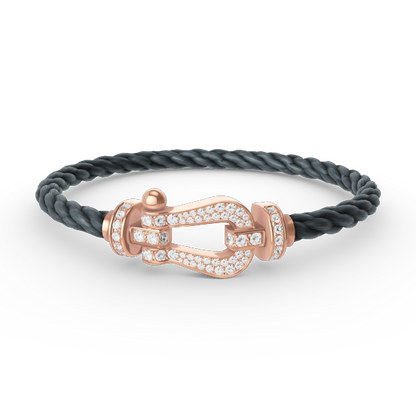 [⭐JeweliWhal]FORCE LARGE HORSESHOE FULL DIAMOND BRACELET ROSE GOLD