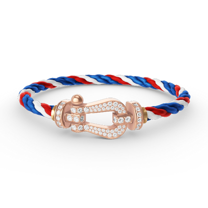 [⭐JeweliWhal]FORCE LARGE HORSESHOE FULL DIAMOND BRACELET ROSE GOLD