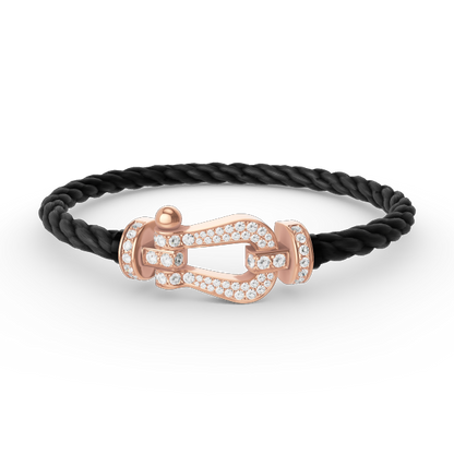 [⭐JeweliWhal]FORCE LARGE HORSESHOE FULL DIAMOND BRACELET ROSE GOLD