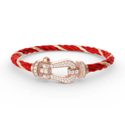 [⭐JeweliWhal]FORCE LARGE HORSESHOE FULL DIAMOND BRACELET ROSE GOLD