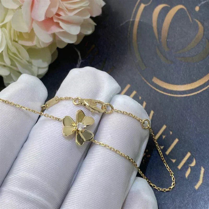 [⭐JeweliWhal]FRIVOLE GOLD FLOWER PINK MALACHITE BRACELET