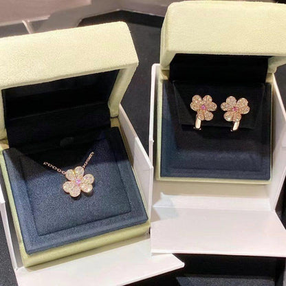 [⭐JeweliWhal]FRIVOLE PINK GOLD FLOWER DIAMOND EARRINGS