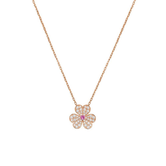[⭐JeweliWhal]FRIVOLE ROSE GOLD FLOWER DIAMOND NECKLACE