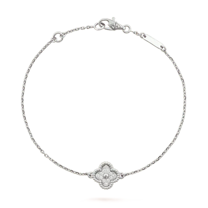 [⭐JeweliWhal]CLOVER  SINGLE FLOWER BRACELET SILVER