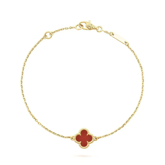 [⭐JeweliWhal]CLOVER  CARNELIAN SINGLE FLOWER BRACELET