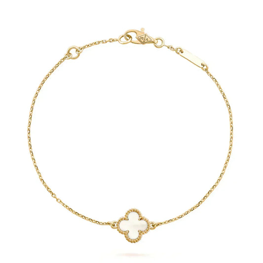 [⭐JeweliWhal]CLOVER WHITE MOP SINGLE FLOWER BRACELET