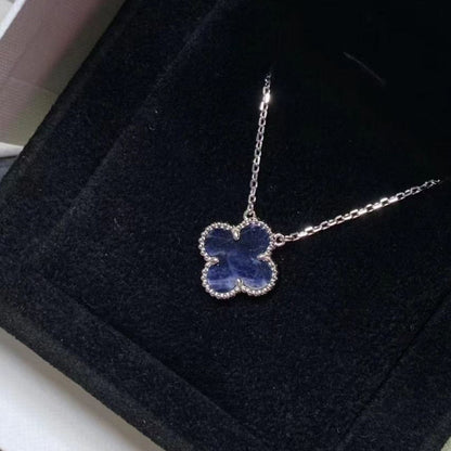 [⭐JeweliWhal]CLOVER 15MM PIETERSITE NECKLACE SILVER
