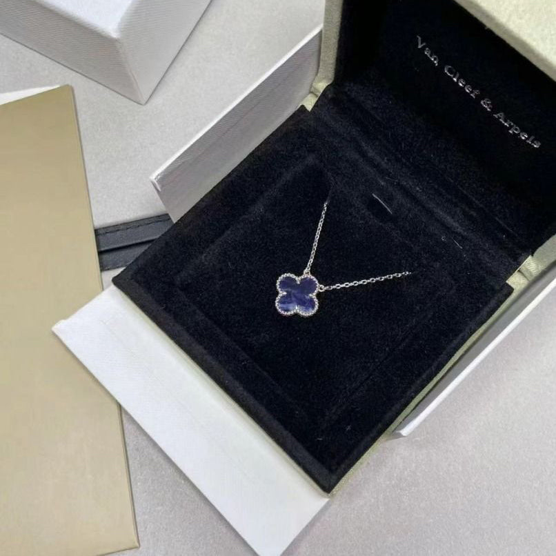 [⭐JeweliWhal]CLOVER 15MM PIETERSITE NECKLACE SILVER