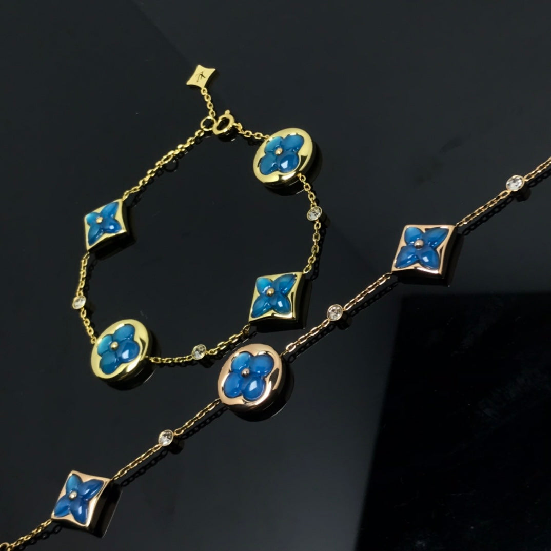 [⭐JeweliWhal]STAR AND SUN 4 MOTIF BLUE BRACELET