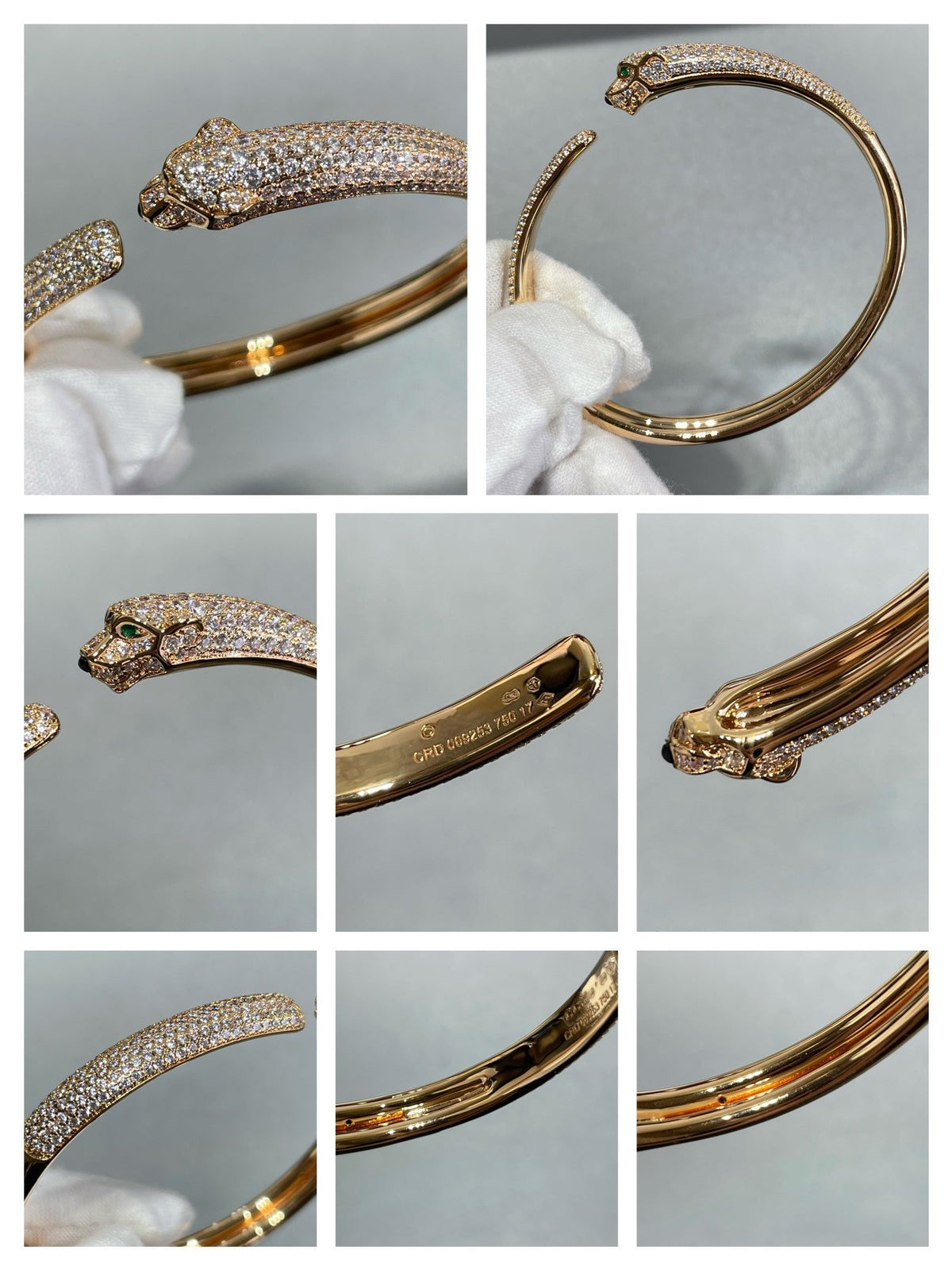 [⭐JeweliWhal]PANTHERE FULL DIAMOND OPEN BRACELET
