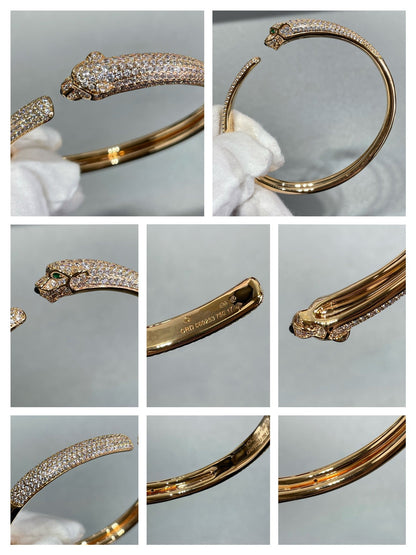 [⭐JeweliWhal]PANTHERE FULL DIAMOND OPEN BRACELET