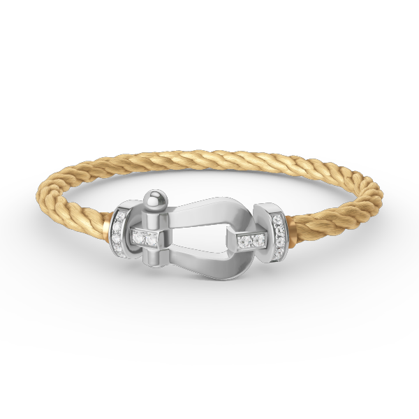 [⭐JeweliWhal]FORCE LARGE HORSESHOE HALF DIAMOND BRACELET SILVER