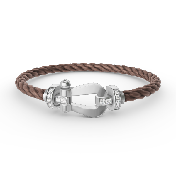 [⭐JeweliWhal]FORCE LARGE HORSESHOE HALF DIAMOND BRACELET SILVER