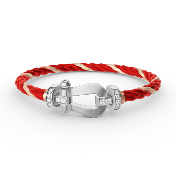 [⭐JeweliWhal]FORCE LARGE HORSESHOE HALF DIAMOND BRACELET SILVER