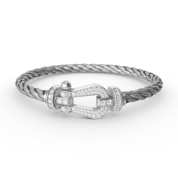 [⭐JeweliWhal]FORCE LARGE HORSESHOE FULL DIAMOND BRACELET SILVER