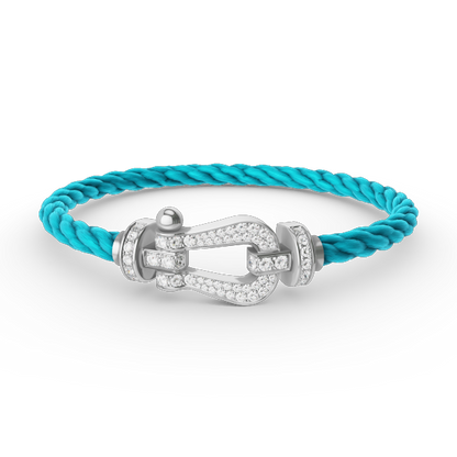 [⭐JeweliWhal]FORCE LARGE HORSESHOE FULL DIAMOND BRACELET SILVER