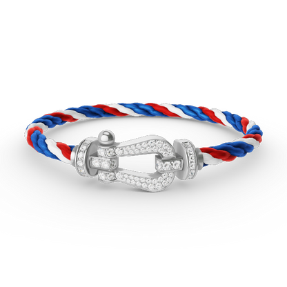 [⭐JeweliWhal]FORCE LARGE HORSESHOE FULL DIAMOND BRACELET SILVER