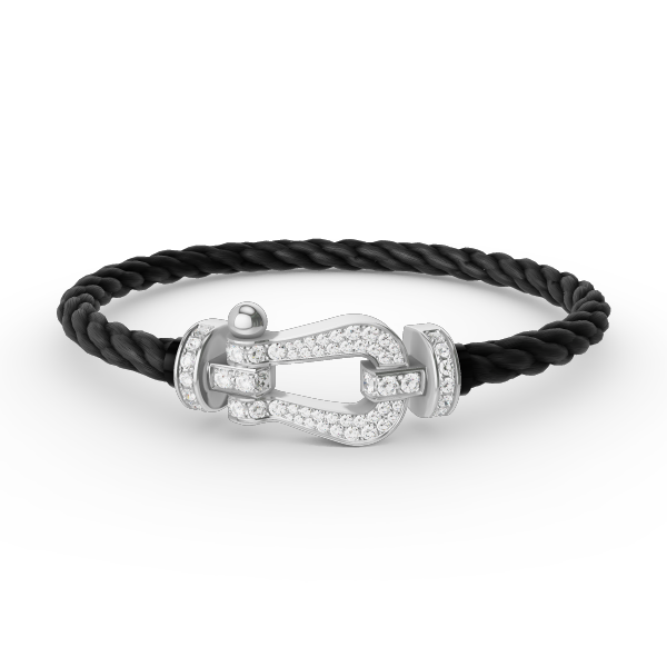 [⭐JeweliWhal]FORCE LARGE HORSESHOE FULL DIAMOND BRACELET SILVER