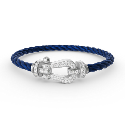 [⭐JeweliWhal]FORCE LARGE HORSESHOE FULL DIAMOND BRACELET SILVER