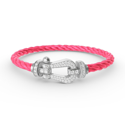[⭐JeweliWhal]FORCE LARGE HORSESHOE FULL DIAMOND BRACELET SILVER