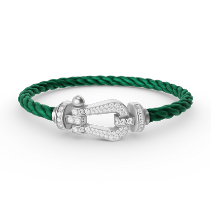 [⭐JeweliWhal]FORCE LARGE HORSESHOE FULL DIAMOND BRACELET SILVER