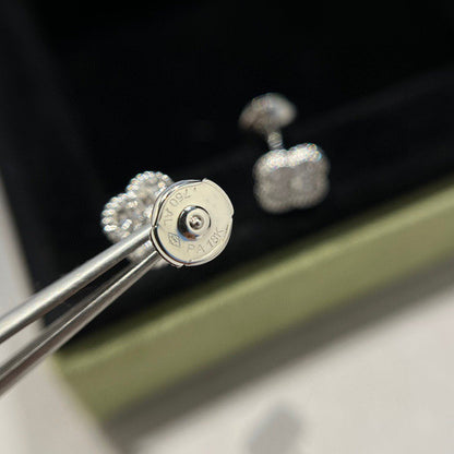 [⭐JeweliWhal]CLOVER MINI DIAMOND STUD EARRINGS