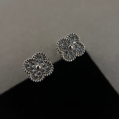[⭐JeweliWhal]CLOVER MINI DIAMOND STUD EARRINGS