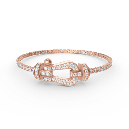 [⭐JeweliWhal]FORCE  LARGE HORSESHOE FULL DIAMOND TENNIS BRACELET